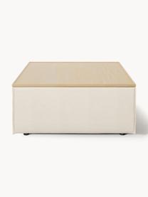 Sofa-Hocker Lennon mit Stauraum, Bezug: 100 % Polyester Der strap, Tablett: Eichenholz, Spannplatte m, Gestell: Spanplatte, mitteldichte , Webstoff Off White, helles Eichenholz, B 88 x T 88 cm