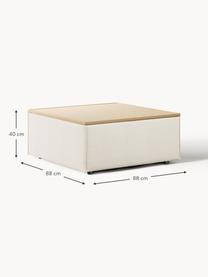 Sofa-Hocker Lennon mit Stauraum, Bezug: 100 % Polyester Der strap, Tablett: Eichenholz, Spannplatte m, Gestell: Spanplatte, mitteldichte , Webstoff Off White, helles Eichenholz, B 88 x T 88 cm