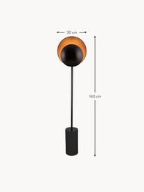 Design Stehlampe Orbit, Lampenschirm: Metall, beschichtet, Lampenfuß: Metall, beschichtet, Schwarz, Goldfarben, H 140 cm