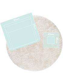 Tapis rond blanc poils longs Lea, Blanc