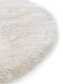 Tapis rond blanc poils longs Lea, Blanc