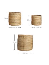 Aufbewahrungskörbe Chaka, 3er-Set, Rattan, Bambus, Braun, Set mit verschiedenen Grössen