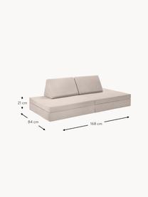 Ręcznie wykonana dziecięca sofa modułowa z aksamitu Mila, Tapicerka: aksamit (100% poliester) , Jasnobeżowy aksamit, S 168 x G 84 cm