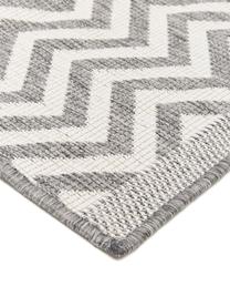 Tapis intérieur extérieur réversible, imprimé zigzag Palma, Gris, crème