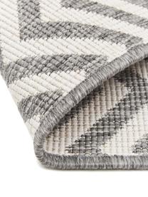 Tapis intérieur extérieur réversible, imprimé zigzag Palma, Gris, crème