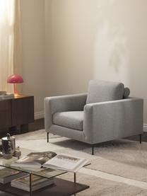 Fauteuil lounge Cucita, Tissu gris, larg. 98 x prof. 94 cm