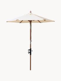 Parasol Balcony, Ø 180 cm, Bekleding: 50% polyester, 50% leer, Gebroken wit, eucalyptushout, Ø 180 x H 220 cm