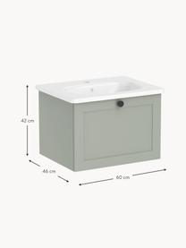 Lavabo con mobiletto Rafaella, larg. 60 cm, Manico: alluminio rivestito, Verde salvia, Larg. 60 x Alt. 42 cm