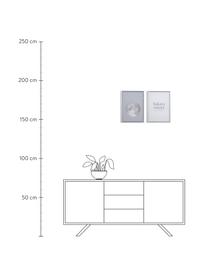 Gerahmtes Digitaldruck-Set Ludmila, 2-tlg., Rahmen: Holz, Bild: Canvas, mitteldichte Fase, Weiß, Mehrfarbig, B 30 x H 42 cm