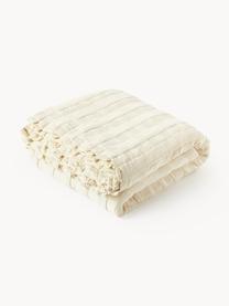 Couvre-lit en mousseline matelassée avec franges Bethany, 100 % coton

La mousseline est un tissu de coton léger au tissage aéré et à la surface fripée, qui séduit par son aspect délicat et ses propriétés respirantes. En outre, elle est très facile d'entretien car elle ne requiert pas de repassage

Le matériau est certifié STANDARD 100 OEKO-TEX®, 6457CIT, CITEVE, Blanc cassé, larg. 230 x long. 250 cm (pour lits jusqu'à 180 x 200 cm)