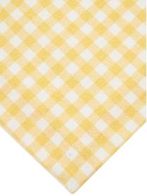 Runner in cotone con motivo quadretti Vicky, 100% cotone, Giallo, bianco, Larg. 40 x Lung. 145 cm