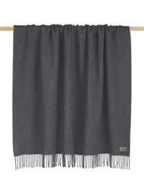 Plaid cachemire gris Liliana, 80 % laine, 20 % cachemire, Gris, larg. 130 x long. 170 cm