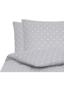 Gepunktete Baumwoll-Bettwäsche Dotty in Grau/Weiß, Webart: Renforcé Fadendichte 144 , Grau, Weiß, 240 x 220 cm + 2 Kissen 80 x 80 cm