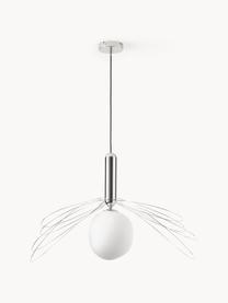 Grande suspension Dela, Blanc, argenté, Ø 21 x haut. 26 cm