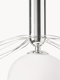 Große Pendelleuchte Dela, Lampenschirm: Glas, Weiß, Silberfarben, Ø 21 x H 26 cm