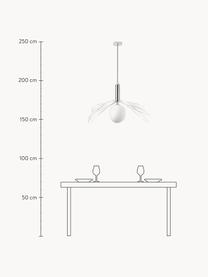 Lámpara de techo grande Dela, Pantalla: vidrio, Cable: plástico, Blanco, plateado, Ø 21 x Al 26 cm