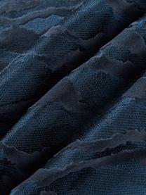 Abstrakte Samt-Kissenhülle Phoenix, 100 % Baumwolle, Samt, Dunkelblau, B 45 x L 45 cm