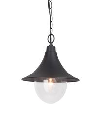 Lampada a sospensione da esterno Berna, Paralume: alluminio verniciato a po, Nero, trasparente, Ø 26 x Alt. 91 cm