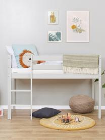Stredne vysoká detská posteľ Eco Comfort, 70 x 160 cm, Masívne borovicové drevo, s FSC certifikátom, vrstvené drevo, Sivá, Š 70 x D 160 x V 114 cm