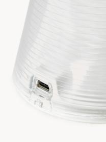 Kleine LED-Tischlampe Come Together, dimmbar, Kunststoff, Aluminium, beschichtet, Transparent, Weiß, Ø 10 x H 27 cm