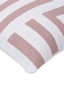 Poszewka na poduszkę z bawełny Bram, 100% bawełna, Biały, brudny różowy, S 45 x D 45 cm