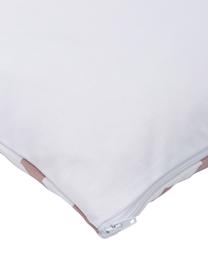 Housse de coussin 45x45 en coton motif graphique Bram, 100 % coton, Blanc, vieux rose, larg. 45 x long. 45 cm