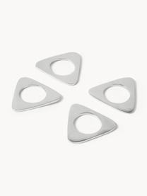 Servilleteros Triangle, 4 uds., Metal, Plateado, An 7 x Al 7 cm