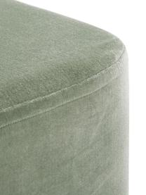 Pouf in velluto verde salvia Harper, Rivestimento: velluto di cotone, Velluto verde salvia, dorato, Larg. 46 x Alt. 44 cm