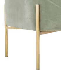 Zamatová taburetka Harper, Zamatová šalviová, odtiene zlatej, Š 46 x V 44 cm