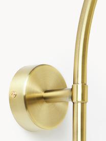 Metalen wandlamp Arturo, Metaal, Goudkleurig, B 12 x D 34 cm
