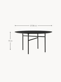 Mesa de comedor redonda Snaregade, tamaños diferentes, Tablero: tablero de fibras de dens, Estructura: metal con pintura en polv, Gris antracita, negro mate, Ø 138 x Al 73 cm