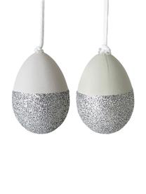 Ensemble de décorations de Pâques Glitter, 2 élém., Blanc, couleur argentée