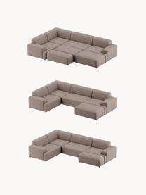 Großes Ecksofa Melva (4-Sitzer) aus Cord, Bezug: Cord (92 % Polyester, 8 %, Gestell: Massives Kiefernholz, Spe, Füße: Kunststoff Dieses Produkt, Cord Olivgrün, B 339 x T 220 cm, Eckteil links