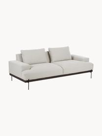 Sofa Brooks (3-Sitzer) mit Metall-Füßen, Bezug: Polyester Der Bezug ist n, Gestell: Massives Kiefernholz, Rahmen: Lackiertes Kiefernholz, Füße: Metall, pulverbeschichtet, Webstoff Hellbeige, B 230 x T 98 cm