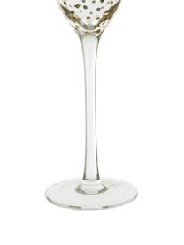 Flute champagne Scintille 4 pz, Vetro, Trasparente, dorato, Ø 5 x Alt. 25 cm