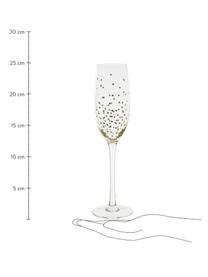 Flute champagne Scintille 4 pz, Vetro, Trasparente, dorato, Ø 5 x Alt. 25 cm