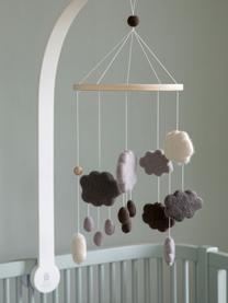 Mobile pour bébé artisanal Clouds, Tons gris et bruns, Ø 22 x haut. 57 cm