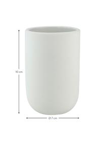 Vaso cepillo de dientes Lotus, Cerámica, Blanco, Ø 7 x Al 10 cm