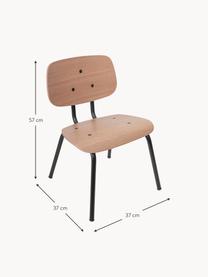 Silla infantil Oakee, Patas: metal pintado, Madera de haya, negro, An 37 x Al 57 cm