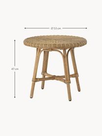 Ronde rotan kindertafel Hortense, Rotan, Beige, Ø 53 x H 47 cm