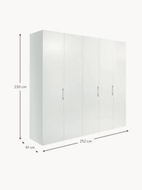 Draaideurkast Madison 5 deuren, inclusief montageservice, Frame: panelen op houtbasis, gel, Wit, B 252 x H 230 cm