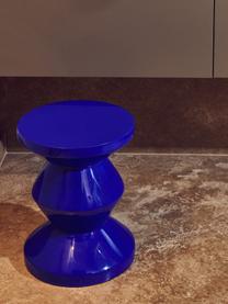 Tavolino rotondo Zig Zag, Plastica laccata, Blu elettrico, Ø 36 x Alt. 46 cm