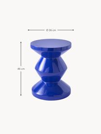 Tavolino rotondo Zig Zag, Plastica laccata, Blu elettrico, Ø 36 x Alt. 46 cm