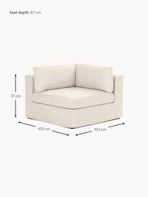 Hoekmodule Russell met afneembare deksels, Bekleding: 100% katoen Met 50.000 sc, Frame: massief grenenhout FSC-ge, Poten: kunststof Dit product is , Geweven stof lichtbeige, B 103 x D 103 cm