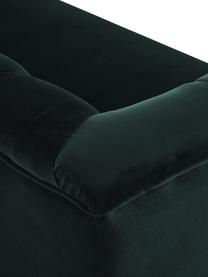 Samt-Sofa Paula (3-Sitzer) in Dunkelgrau mit Holz-Füßen, Bezug: Samt (Polyester) 28.000 S, Gestell: Kiefernholz, Füße: Kautschukholz, Samt Dunkelgrün, 199 x 77 cm