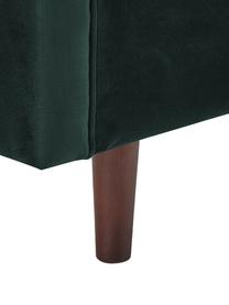Samt-Sofa Paula (3-Sitzer) in Dunkelgrau mit Holz-Füssen, Bezug: Samt (Polyester) 28.000 S, Gestell: Kiefernholz, Samt Dunkelgrün, 199 x 77 cm
