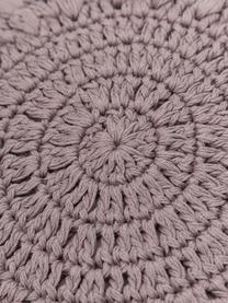 Coussin crocheté rond Brielle, Lilas, Ø 40 cm