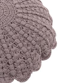 Szydełkowana poduszka z bawełny z wypełnieniem Brielle, Tapicerka: 100% bawełna, Lila, Ø 40 cm