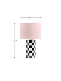 Lampa stołowa Check, Jasny różowy, biały, czarny, Ø 25 x W 42 cm