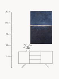 Handgemaltes Leinwandbild Edge Blue, Rahmen: Eichenholzfurnier, beschi, Blautöne, B 98 x H 148 cm